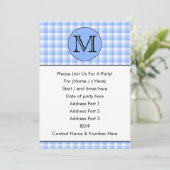 Invitation Motif de vérification du monogramme bleu. Lettre p (Debout devant)
