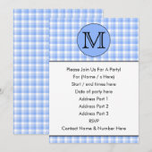 Invitation Motif de vérification du monogramme bleu. Lettre p (Devant / Derrière)