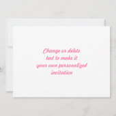 Invitation Motif de vérification En vichy rose (Dos)