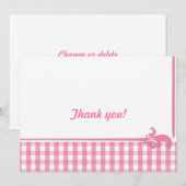 Invitation Motif de vérification En vichy rose (Devant / Derrière)