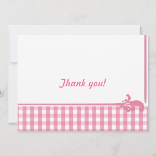 Invitation Motif de vérification En vichy rose (Devant)