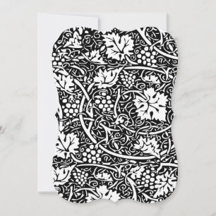 Invitation Motif de vigne de raisin noir et blanc de William