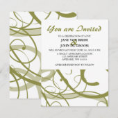 Invitation Motif de volutes dorées (Devant / Derrière)