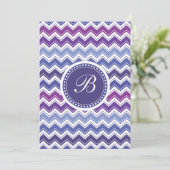 Invitation Motif de zigzag tribal de Chevron dans bleu et (Debout devant)