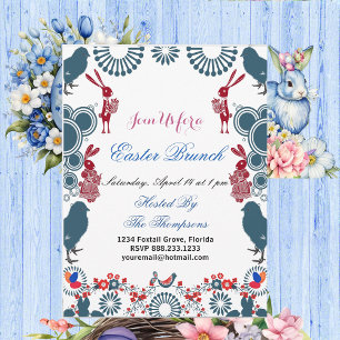 Invitation Motif décoratif Pâques Brunch Chick Birds Bunny