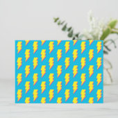 Invitation motif des années 80/90's Fun Blue Yellow Bolt Neon (Debout devant)