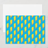 Invitation motif des années 80/90's Fun Blue Yellow Bolt Neon (Devant / Derrière)