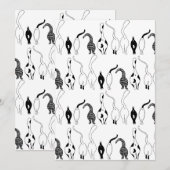 Invitation Motif des boutons de chat (Devant / Derrière)