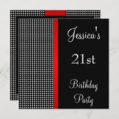 Invitation Motif des Dots Noirs et Blancs rouges (Devant / Derrière)