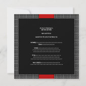 Invitation Motif des Dots Noirs et Blancs rouges (Dos)