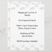 Invitation Motif des éléphants noirs et blancs. (Devant / Derrière)