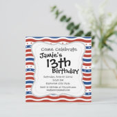 Invitation Motif des étoiles et des stries (Debout devant)