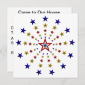 Invitation Motif des étoiles patriotiques (Devant / Derrière)