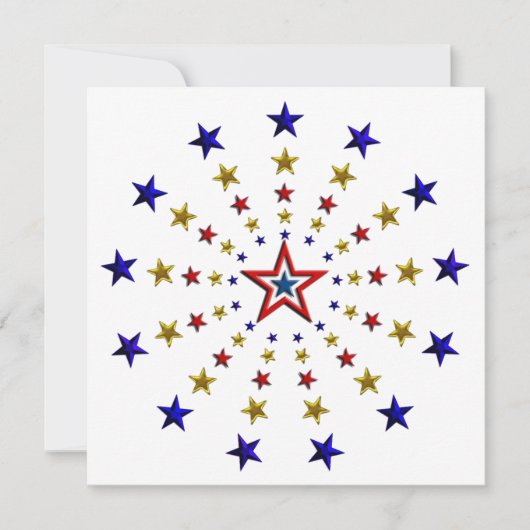 Invitation Motif des étoiles patriotiques (Devant)