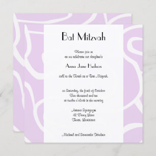 Invitation Motif Des Fanles, Motif De Fanceau, Bat mitzvah