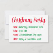 Invitation Motif des lumières de Noël (Dos)