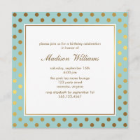 Motif des Pois Mint Faux Gold Foil