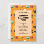 Invitation Motif d'Halloween mignon avec arrière - plan orang (Devant)