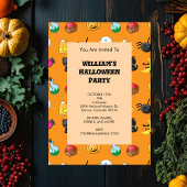 Invitation Motif d'Halloween mignon avec arrière - plan orang