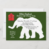 Invitation Motif Diamant de Noël Eléphant Blanc Retour (Devant)