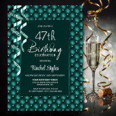 Invitation Motif Diamant Vert N'importe quel âge fête d'anniv
