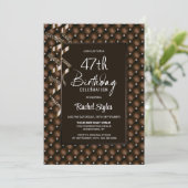 Invitation Motif Diamond Brown Tout âge Anniversaire Fête (Debout devant)