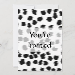 Invitation Motif d'impression Dalmatien noir et blanc.