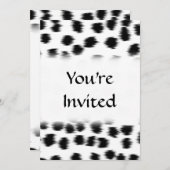 Invitation Motif d'impression Dalmatien noir et blanc. (Devant / Derrière)