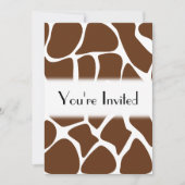 Invitation Motif d'impression de girafe en Brown foncé. (Devant)