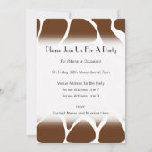 Invitation Motif d'impression de girafe en Brown foncé. (Dos)