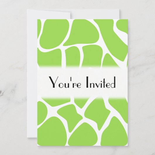 Invitation Motif d'impression de girafe en vert citron. (Devant)