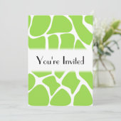 Invitation Motif d'impression de girafe en vert citron. (Debout devant)