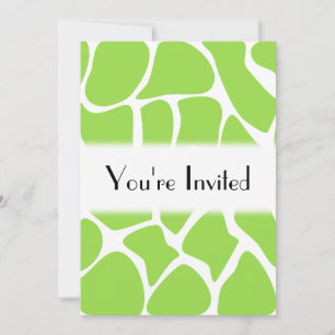 Invitation Motif d'impression de girafe en vert citron.