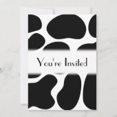 Invitation Motif d'impression de vache noire et blanche. (Devant)