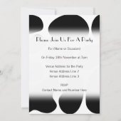 Invitation Motif d'impression de vache noire et blanche. (Dos)