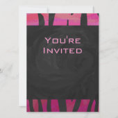 Invitation Motif d'impression monogramme rose et noir (Devant)
