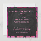 Invitation Motif d'impression monogramme rose et noir (Dos)
