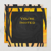 Invitation Motif d'impression noir et orange (Devant / Derrière)