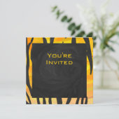 Invitation Motif d'impression noir et orange (Debout devant)