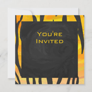 Invitation Motif d'impression noir et orange