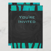 Invitation Motif d'impression Turquoise et noir de tigre de m (Devant / Derrière)