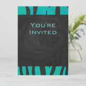 Invitation Motif d'impression Turquoise et noir de tigre de m (Debout devant)
