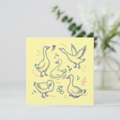 Invitation Motif d'oie drôle (Debout devant)