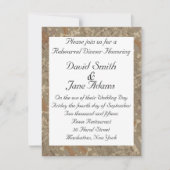 Invitation Motif d'or - Dîner de répétition mariage (Devant)