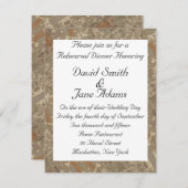 Invitation Motif d'or - Dîner de répétition mariage (Devant / Derrière)