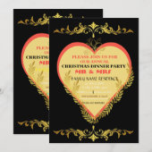 INVITATION MOTIF D'OR MERRY CHRISTMAS JEUX VACANCES (Devant / Derrière)