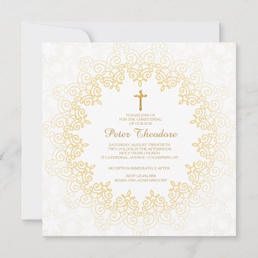 Invitation motif doré (Devant)