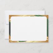 Invitation Motif doré de Noël avec fond vert (Dos)