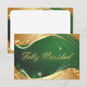 Invitation Motif doré de Noël avec fond vert
