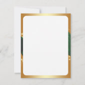 Invitation Motif doré de Noël avec fond vert (Dos)